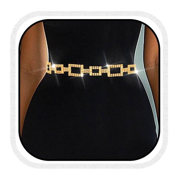 Accessories - 2975 Sparkly Rhinestone Dress Belt Silver Crystal Chain Belts Fashion